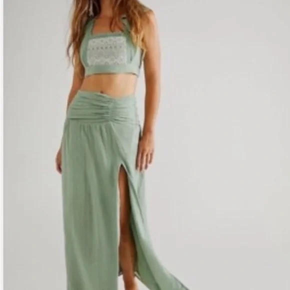 Free people county line, matching crop top and maxi skirt size XL - Picture 2 of 5